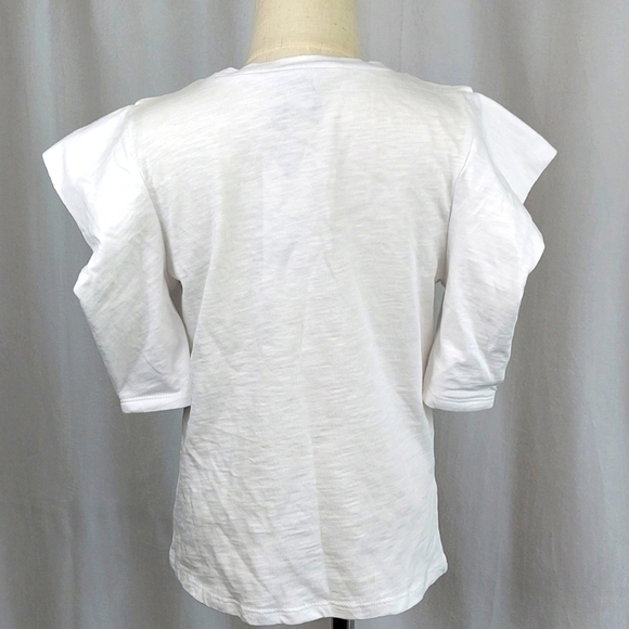 Habitual Kid Envelope Puff Sleeve Top T-shirt - white - girl 7/8 - Picture 3 of 7